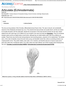 Articulata (Echinodermata) - Accessscience from Mcgraw-Hill Education