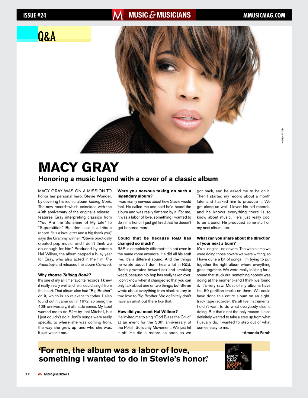 Macy Gray Honoring a Music Legend with a Cover of a Classic Album