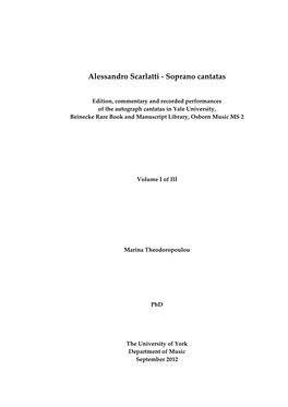Alessandro Scarlatti - Soprano Cantatas
