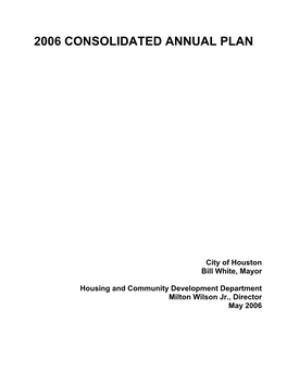 2006 Consolidated Annual Plan