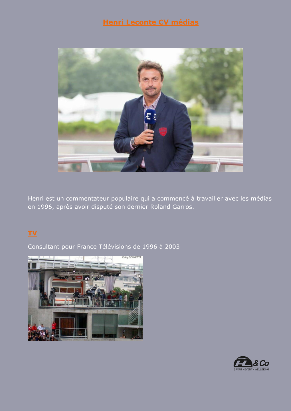 Henri Leconte CV Médias