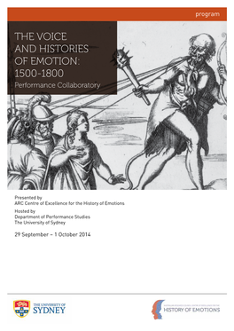 The Voice and Histories of Emotion: 1500-1800 Performance Collaboratory