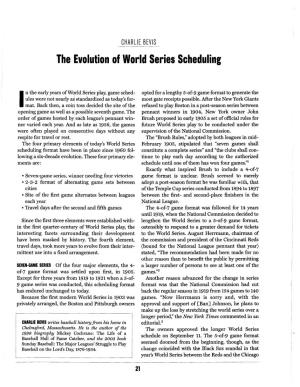 The Evolution of World Series Scheduling