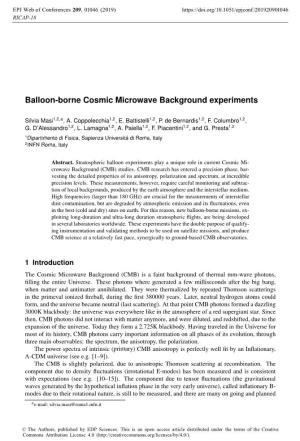 Balloon-Borne Cosmic Microwave Background Experiments
