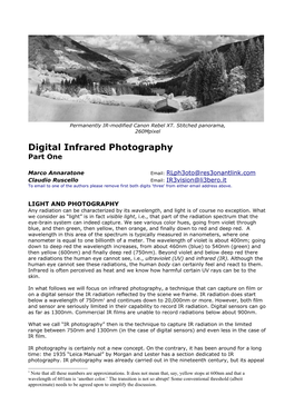 Digital Infrared Photography Part One