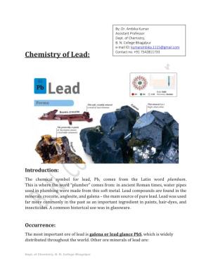 Chemistry of Lead