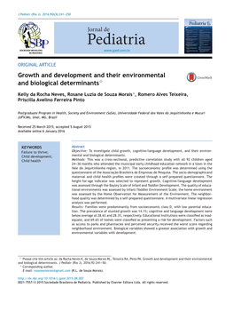 Growth and Development and Their Environmental and Biological