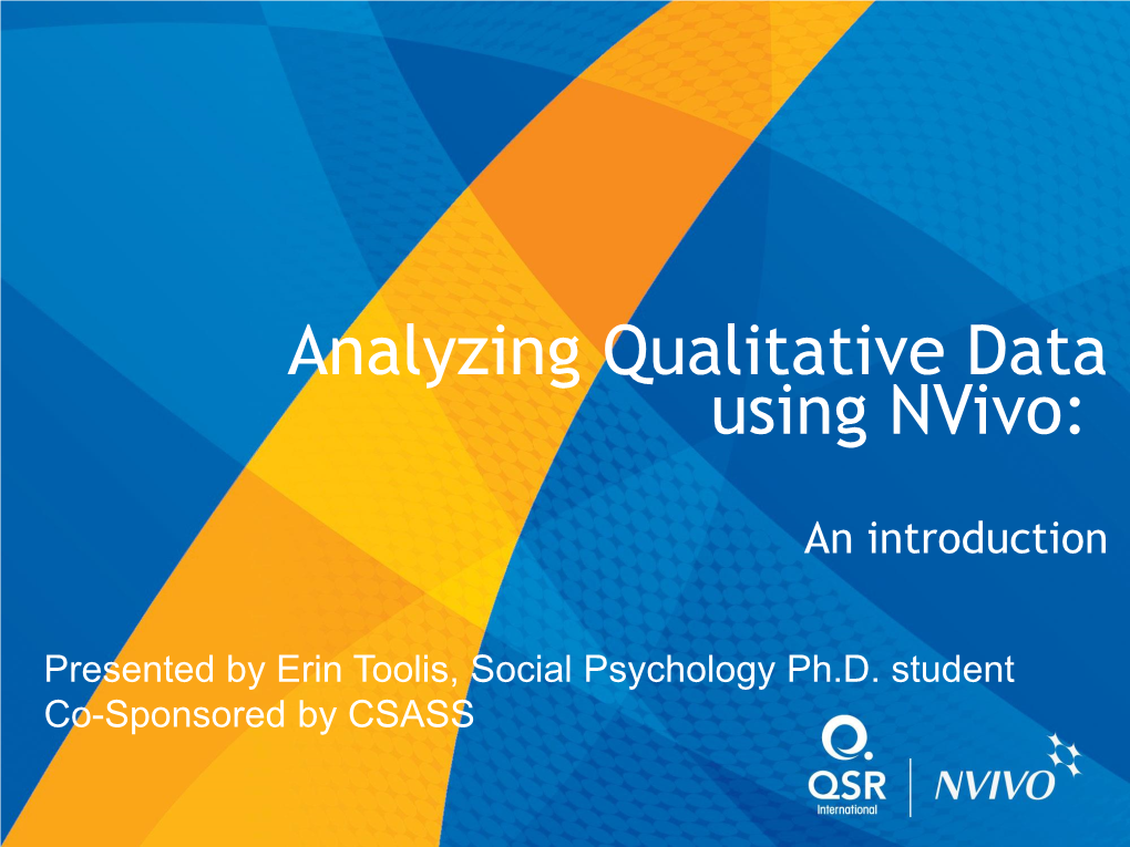 Analyzing Qualitative Data Using Nvivo