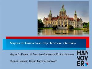 Mayors for Peace Lead City Hannover, Germany