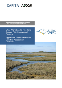 West Wight Coastal Flood and Erosion Risk Management Strategy Appendix I