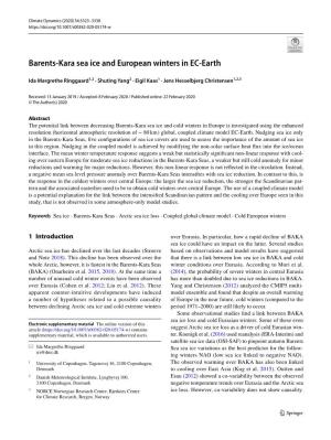 Barents-Kara Sea Ice and European Winters in EC-Earth
