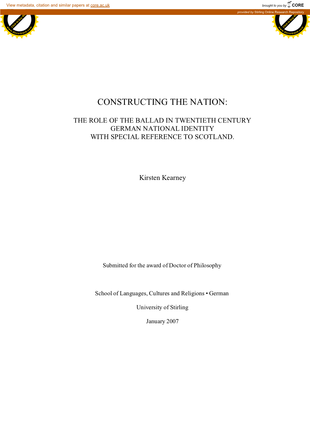 Constructing the Nation