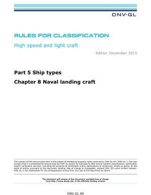 DNVGL-RU-HSLC-Pt5ch8 Naval Landing Craft