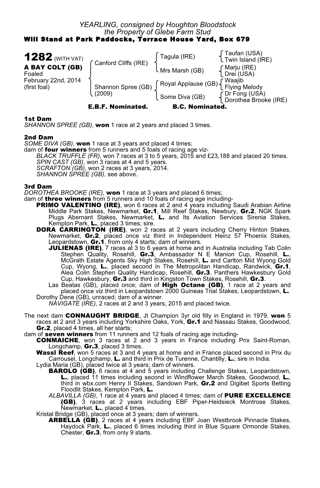 October Yearling Sale Book 1