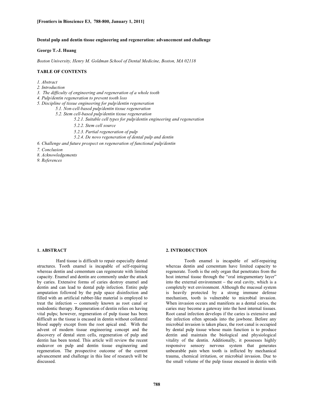 788 Dental Pulp and Dentin Tissue Engineering and Regeneration