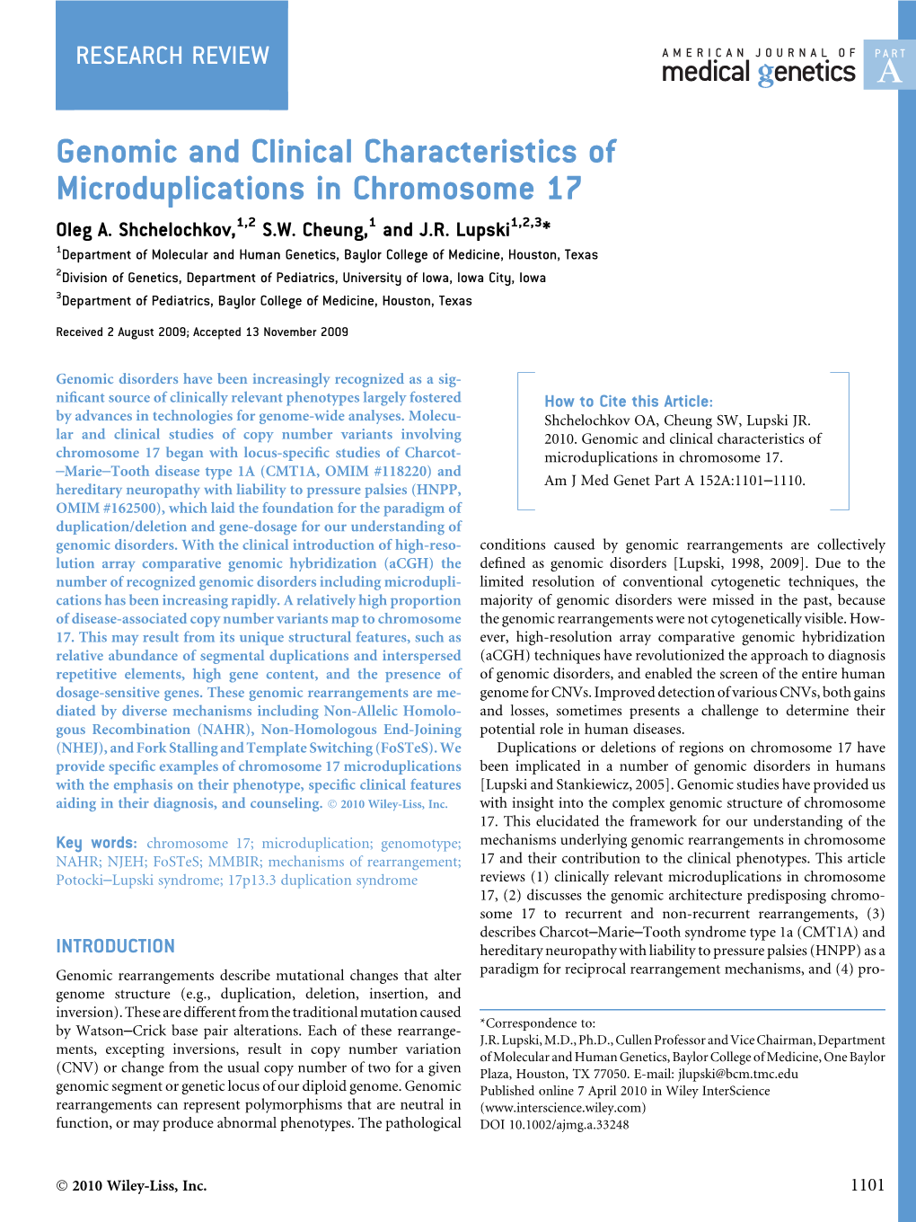 Genomic and Clinical Characteristics of Microduplications in Chromosome 17 Oleg A