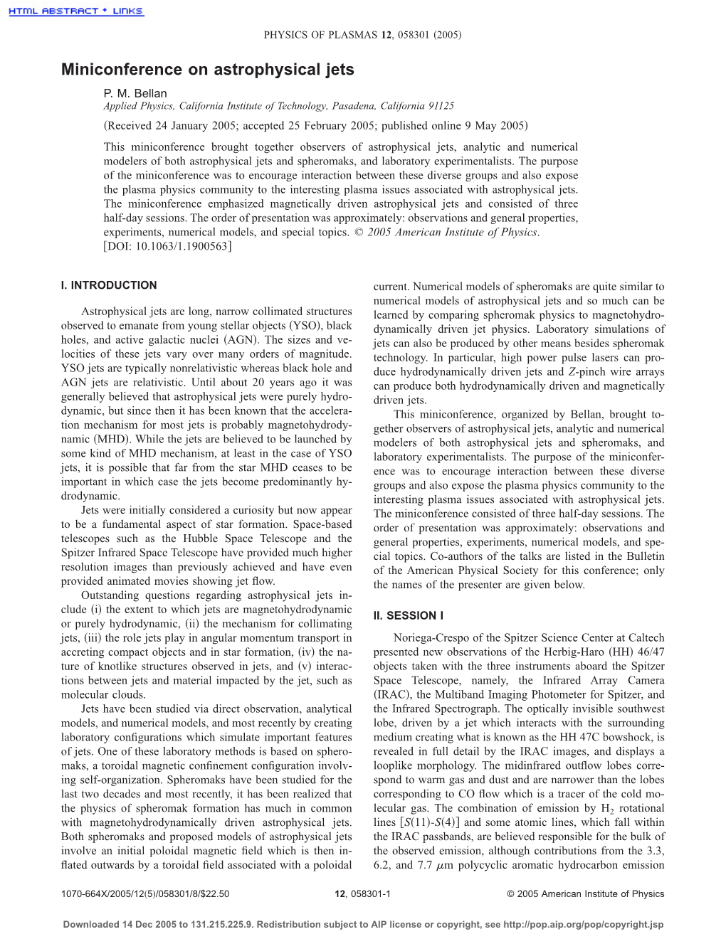 Miniconference on Astrophysical Jets P