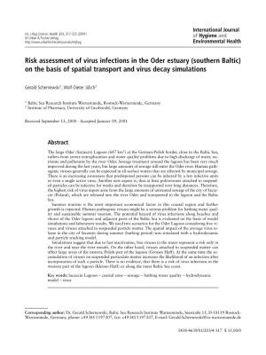 Risk Assessment of Virus Infections in the Oder Estuary (Southern Baltic) on the Basis of Spatial Transport and Virus Decay Simulations
