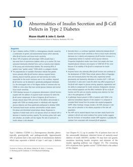 10 Abnormalities of Insulin Secretion and Β