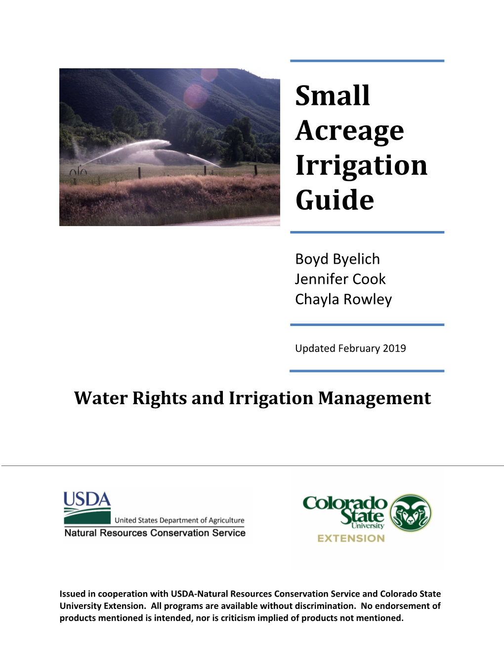 Small Acreage Irrigation Guide