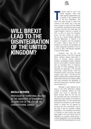 WILL BREXIT LEAD to the DISINTEGRATION of the UNITED KINGDOM? NICOLA MCEWEN 25 Separate Parliament