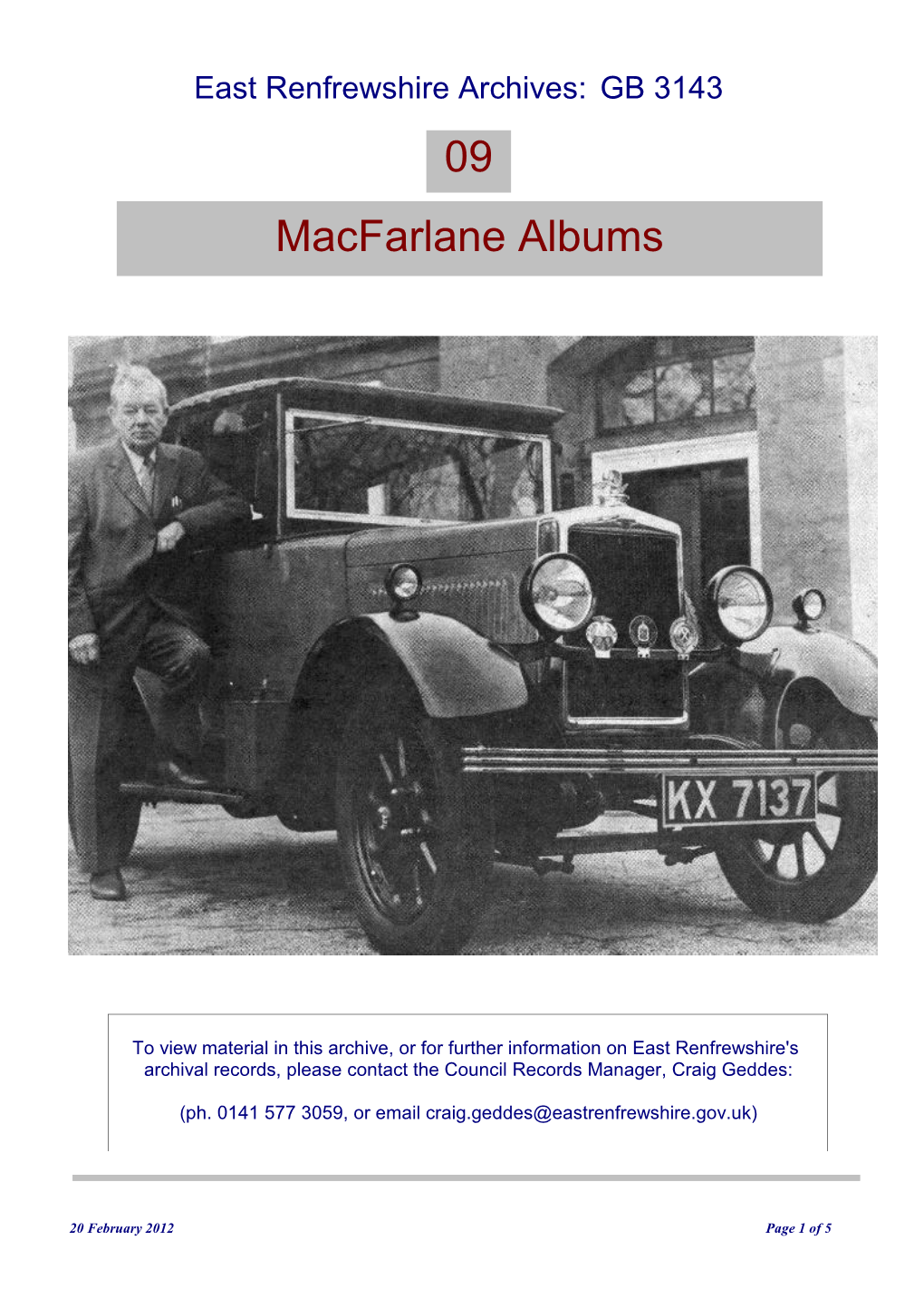 Macfarlane Albums