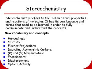 Unit 3 – Stereochemistry