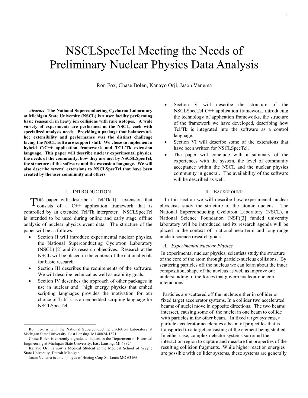 Preparation of Manuscripts for RT2001