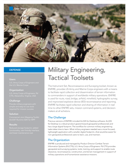 Military Engineering, Tactical Toolsets