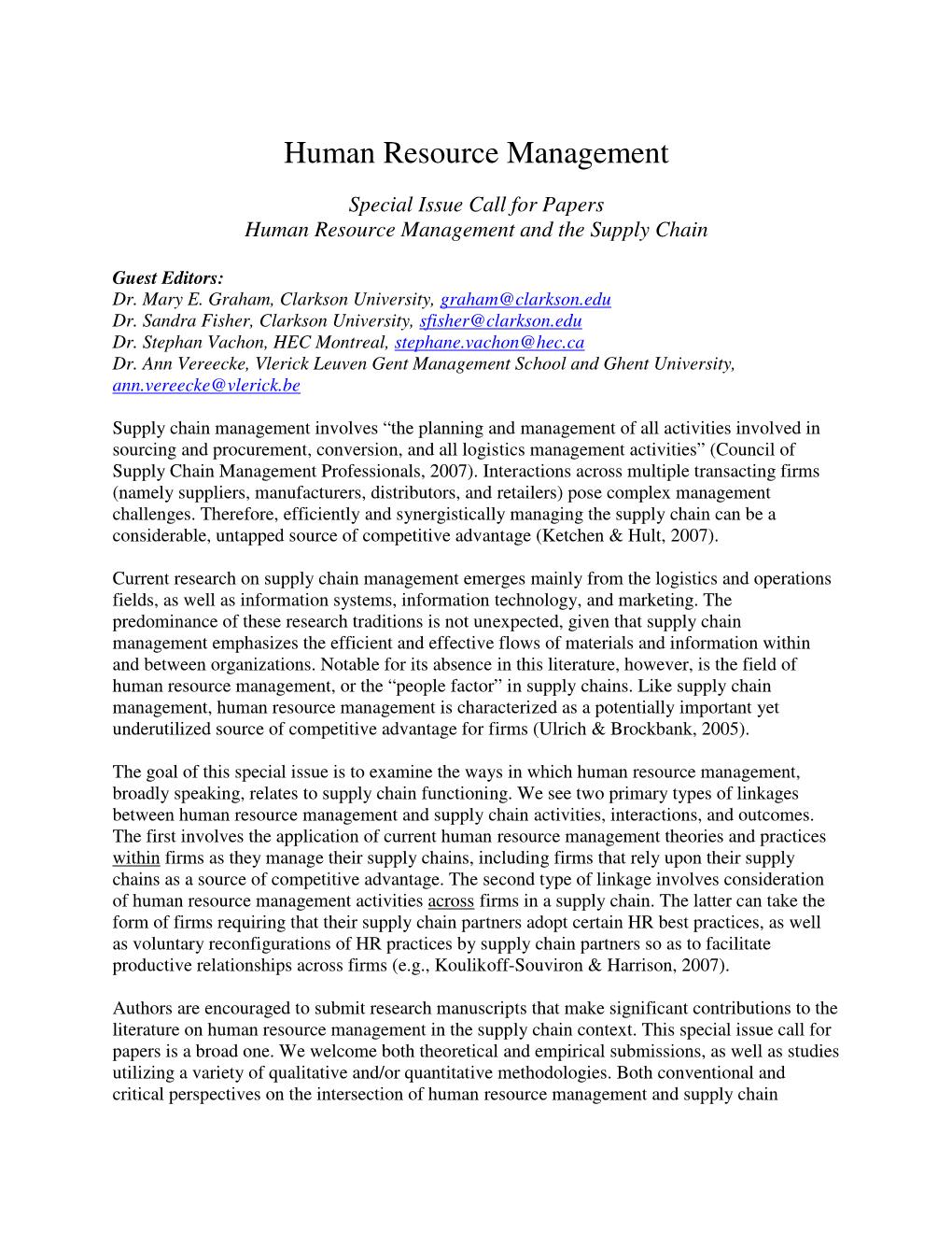 Human Resource Management