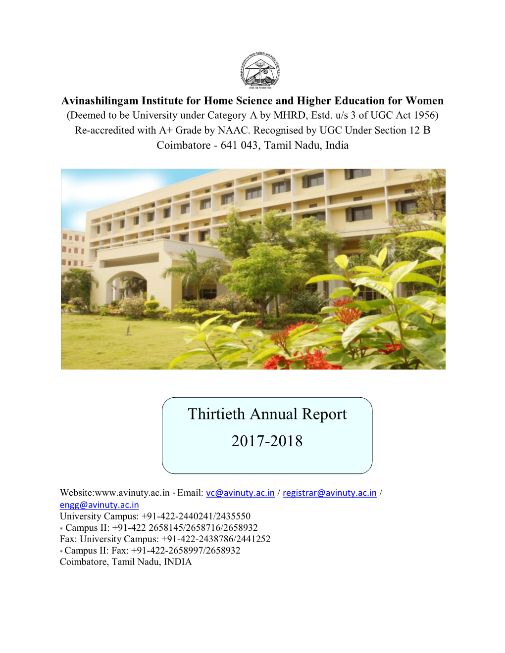 Thirtieth Annual Report 2017-2018