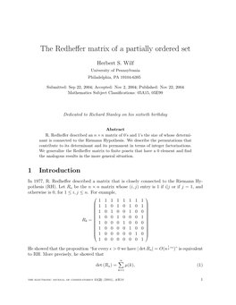 The Redheffer Matrix of a Partially Ordered