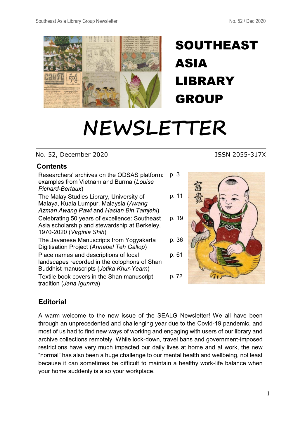 Southeast Asia Library Group Newsletter No