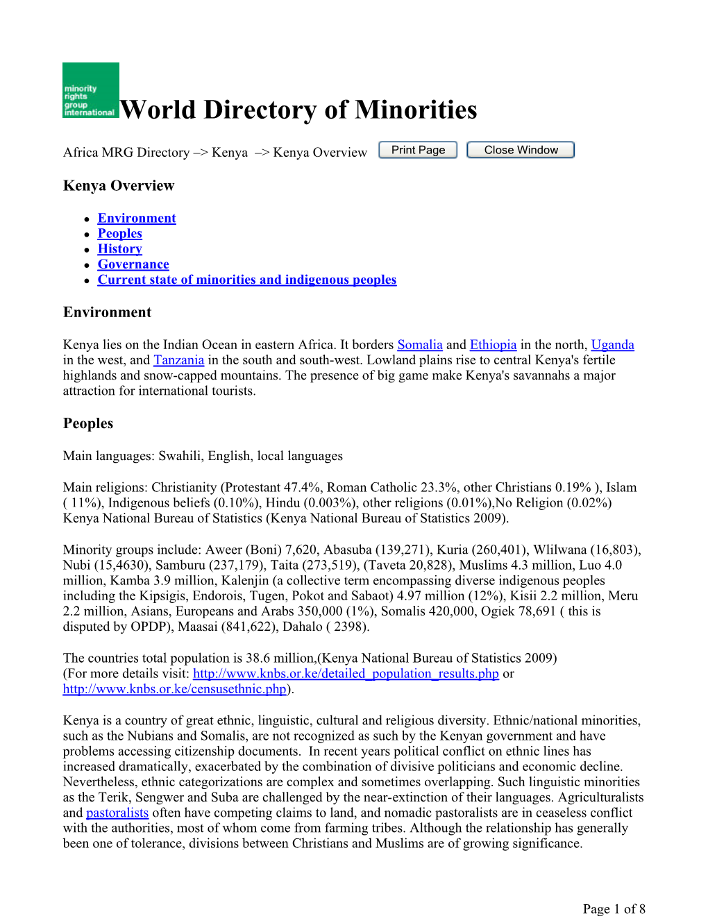 World Directory of Minorities