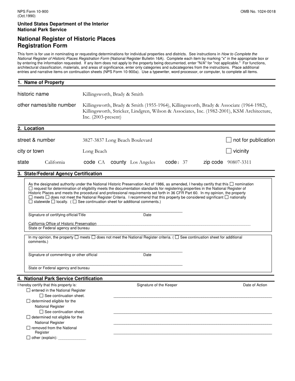 National Register of Historic Places Registration Form