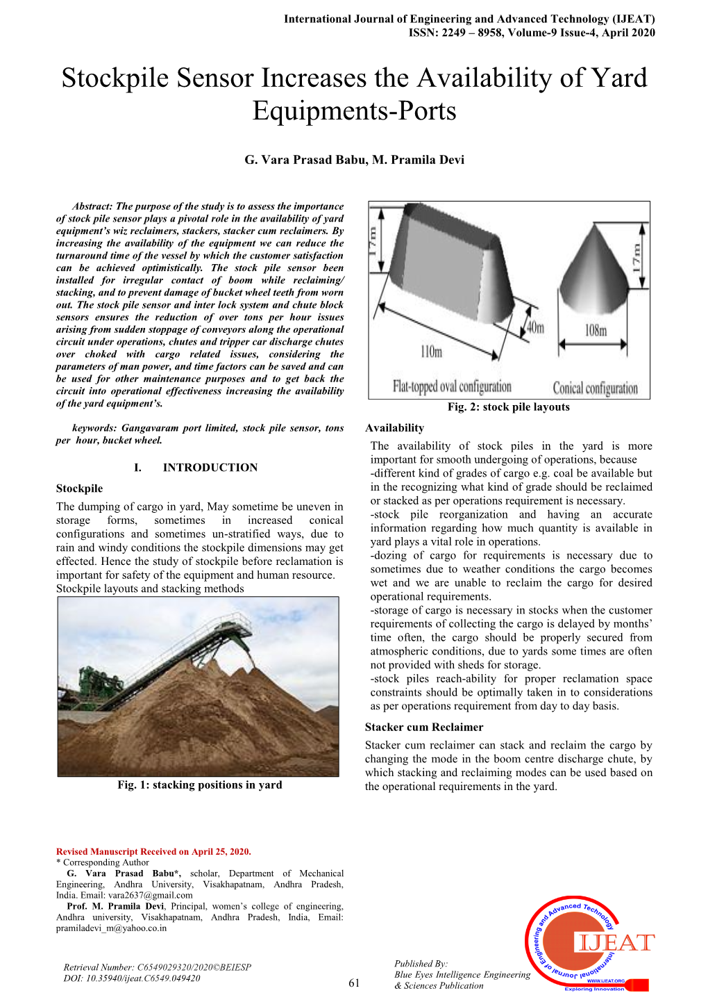 Stockpile Sensor Increases the Availability of Yard Equipments-Ports