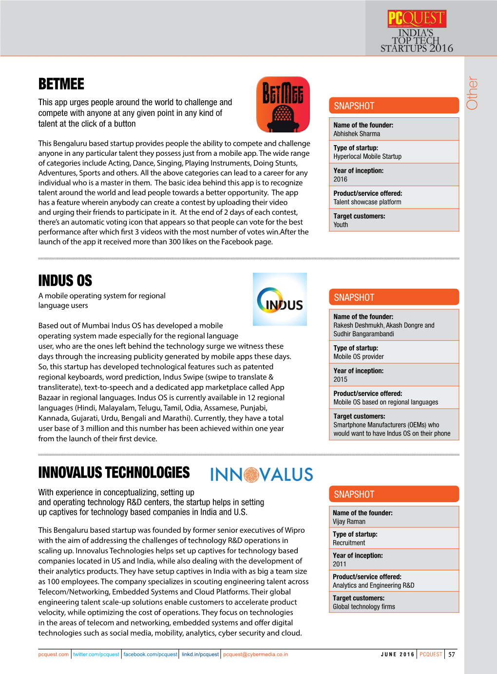 BETMEE Innovalus Technologies Indus OS