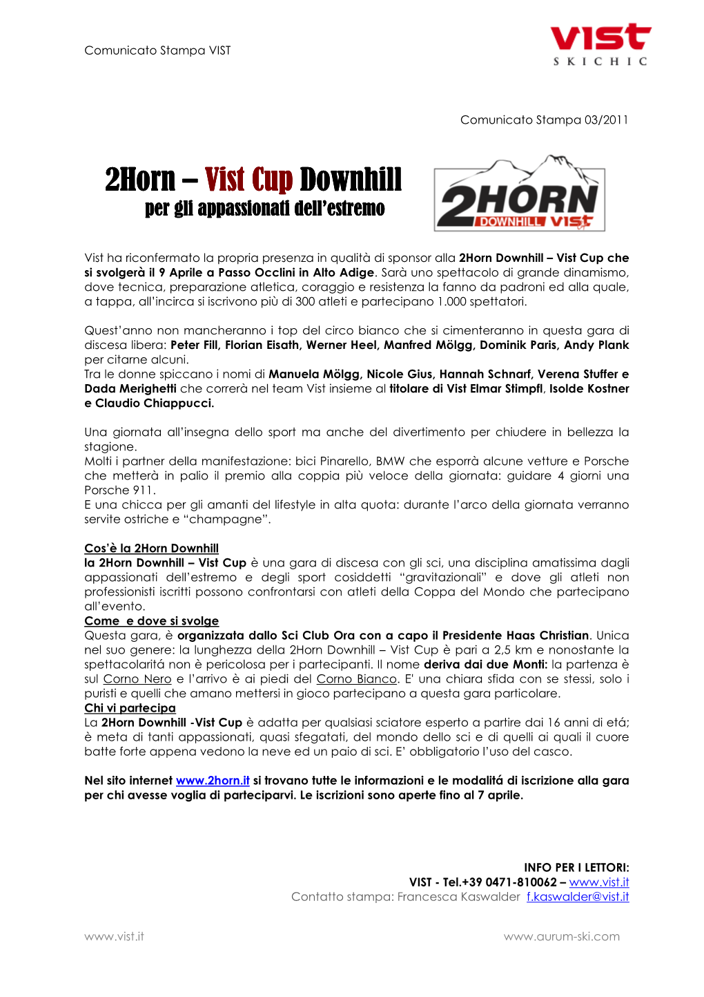 2Horn – Vist Cup Downhill
