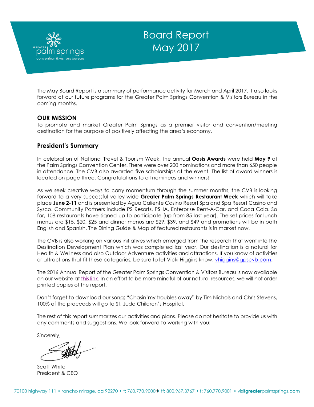 Board Report May 2017