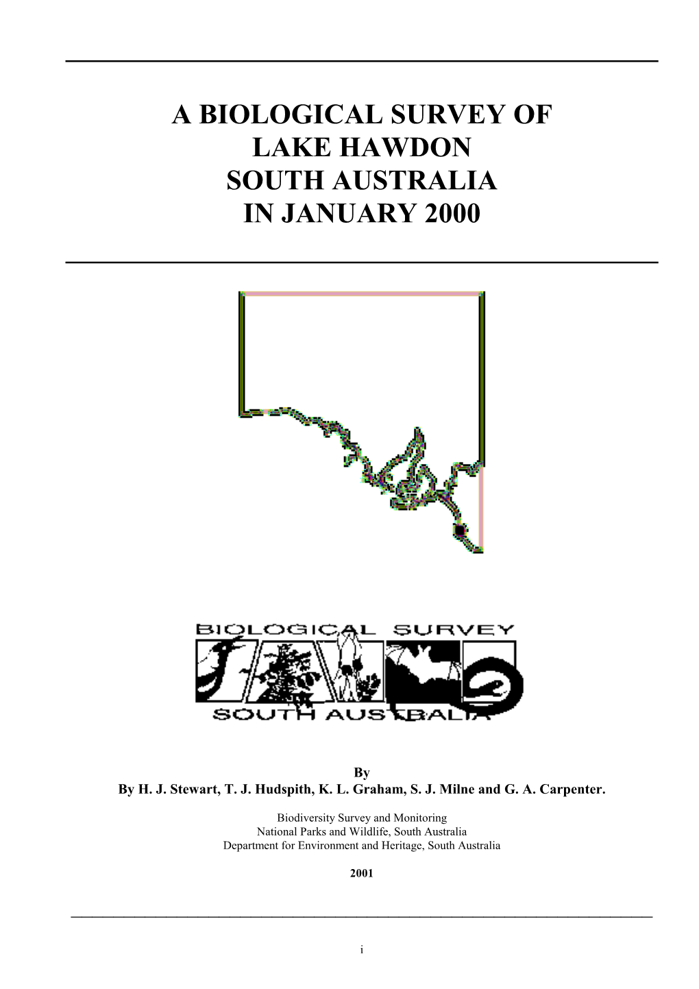 A Biological Survey of Lake Hawdon South Australia in January 2000