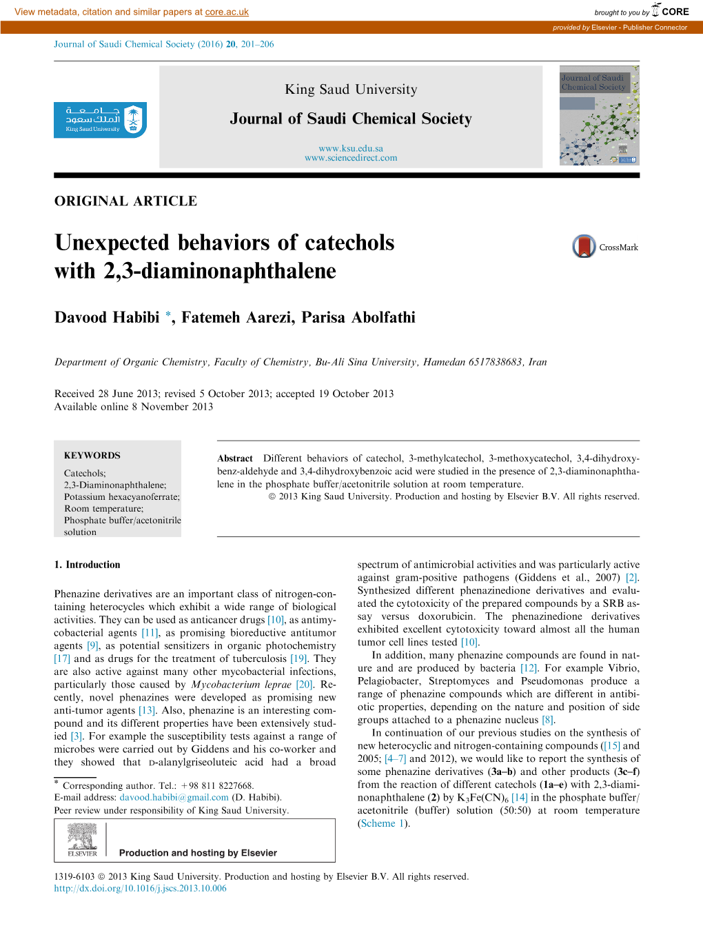 Unexpected Behaviors of Catechols with 2,3-Diaminonaphthalene