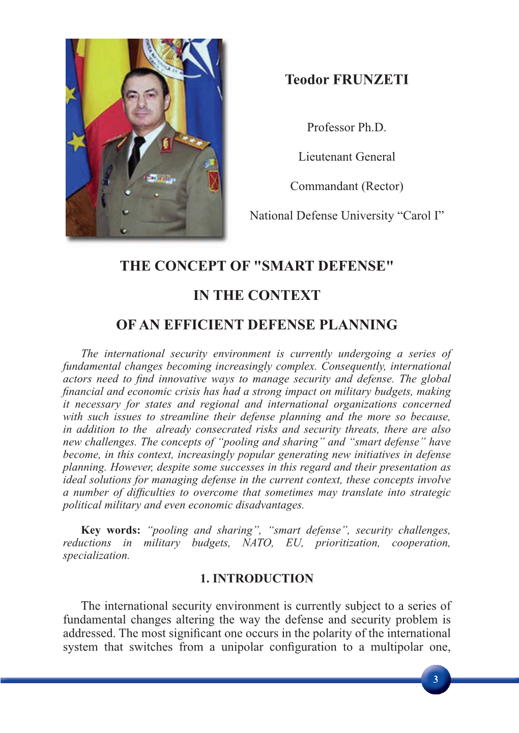 Teodor FRUNZETI the CONCEPT of "SMART DEFENSE"