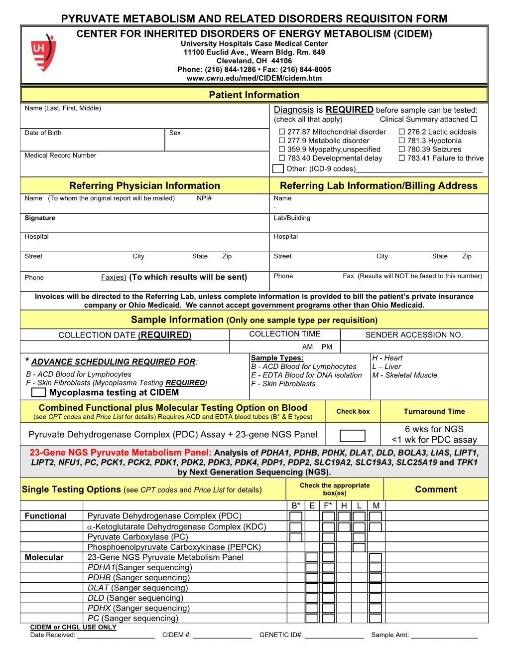 Pyruvate Metabolism and Related Disorders