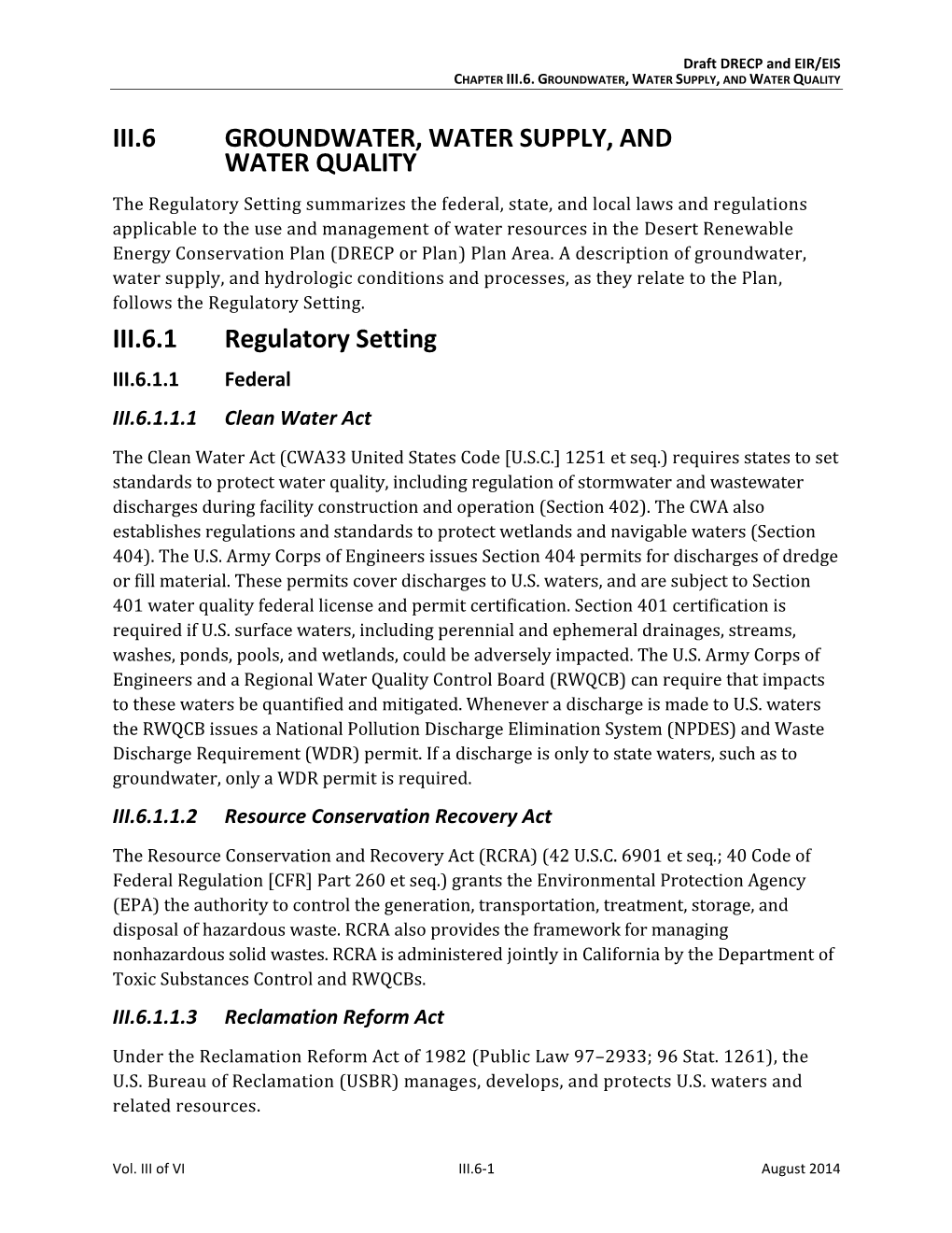 Groundwater, Water Supply, and Water Quality