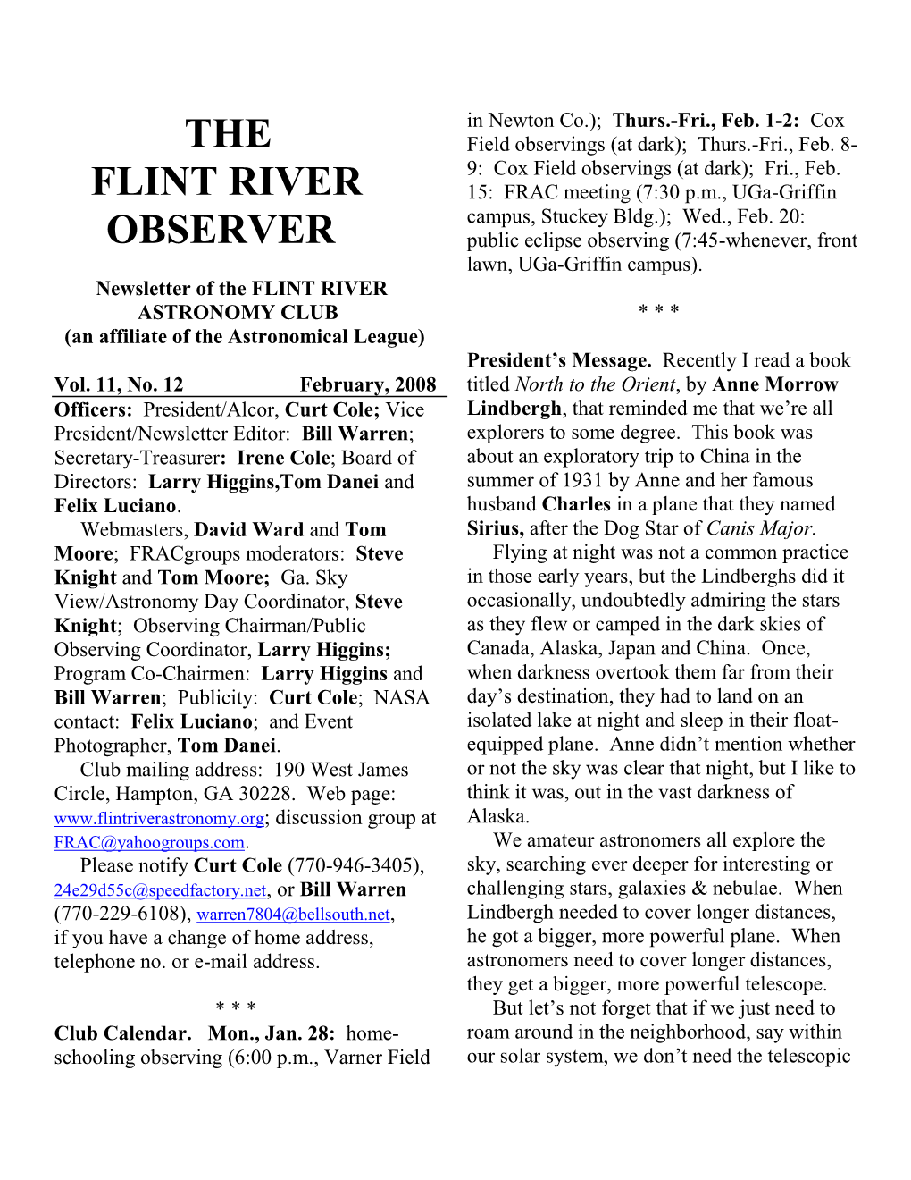 The Flint River Observer