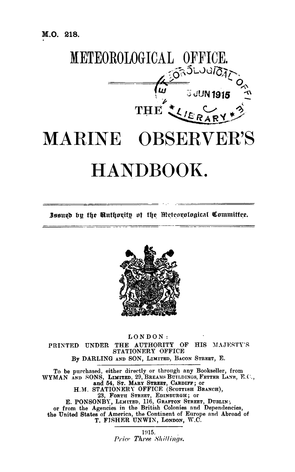 Marine Observer's Handbook