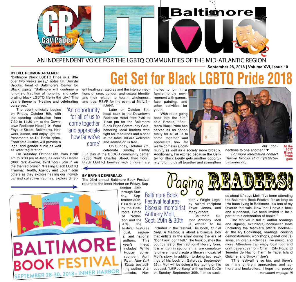 Paging READERS! Day, Sep- Baltimore Book Ed About It,” Says Moll