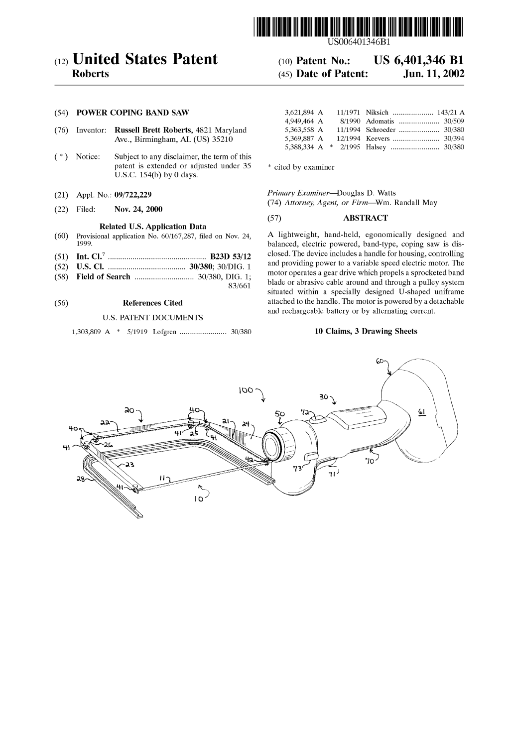 (12) United States Patent (10) Patent No.: US 6,401,346 B1 Roberts (45) Date of Patent: Jun