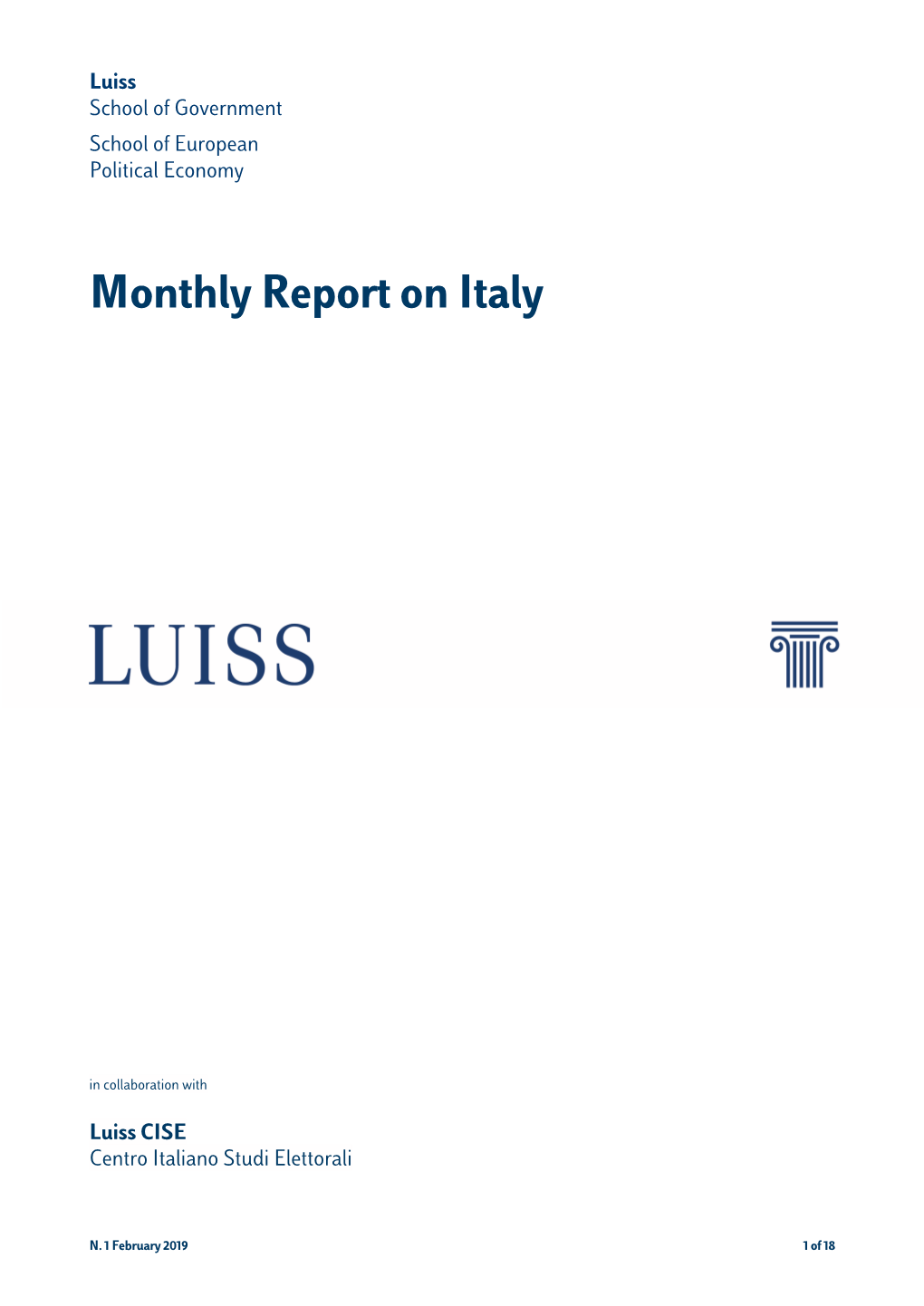 Monthly Report on Italy