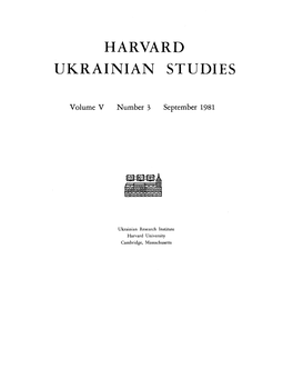 Harvard Ukrainian Studies